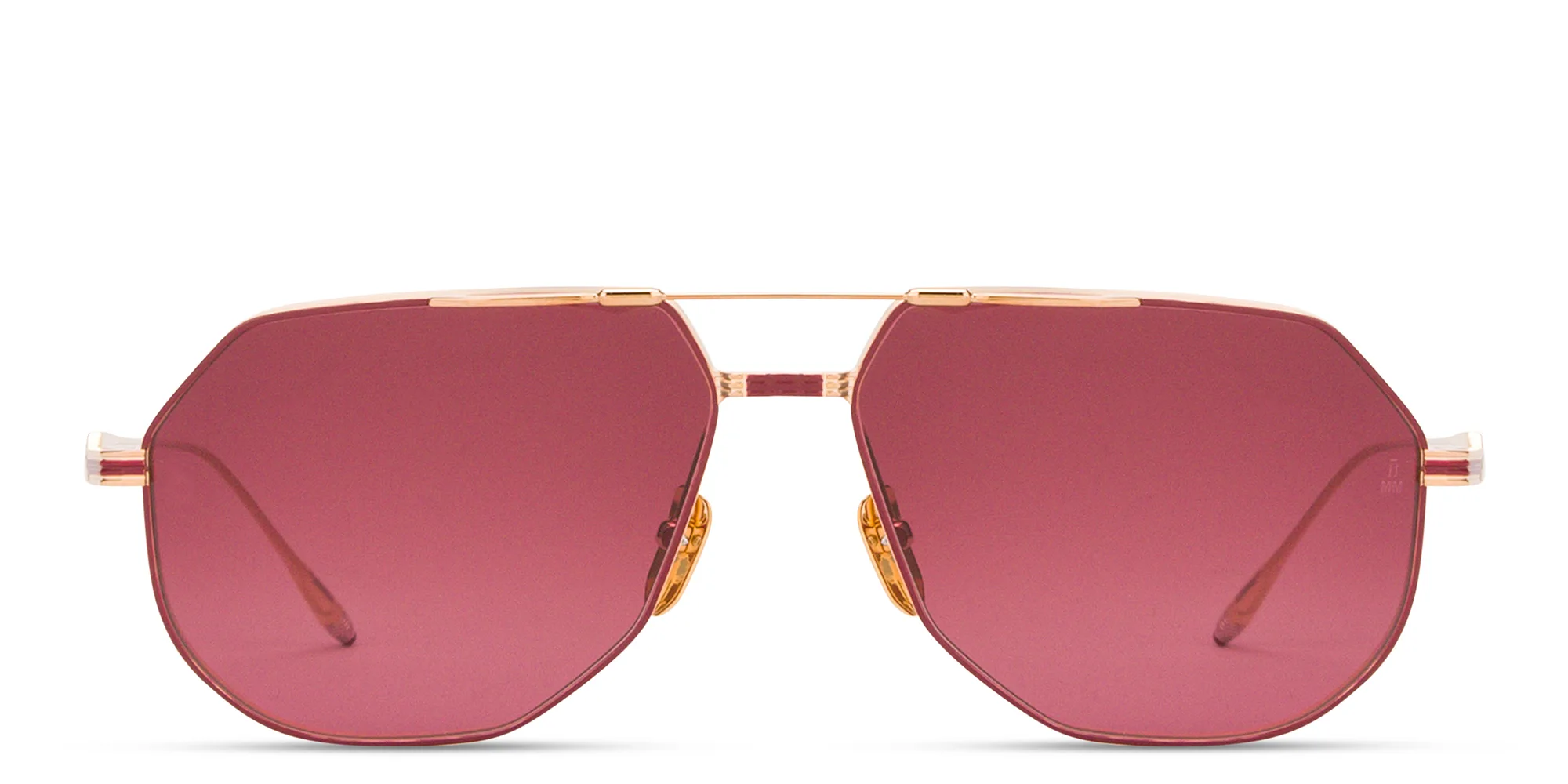 Shop JACQUES MARIE MAGE Reynold Unisex Aviator Sunglasses in Gold online.