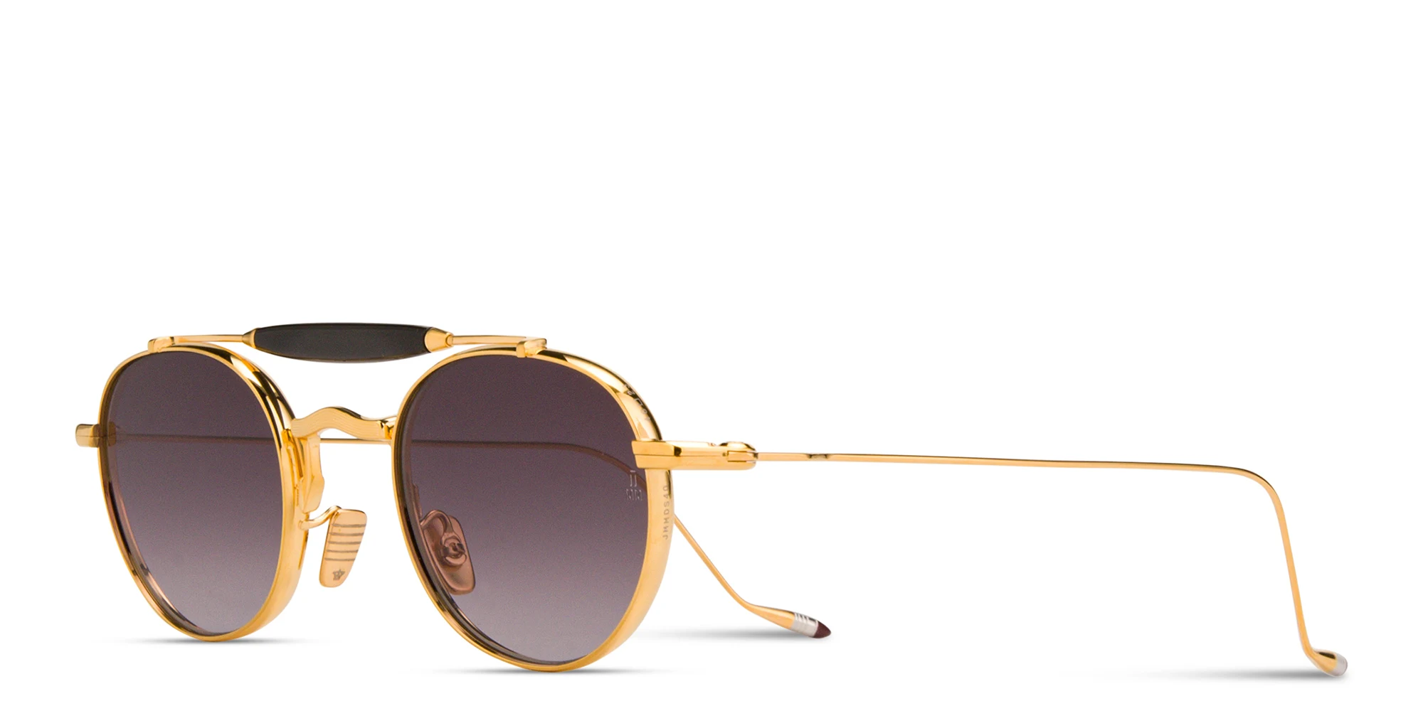 Shop JACQUES MARIE MAGE Dasan Unisex Round Sunglasses in Gold online.