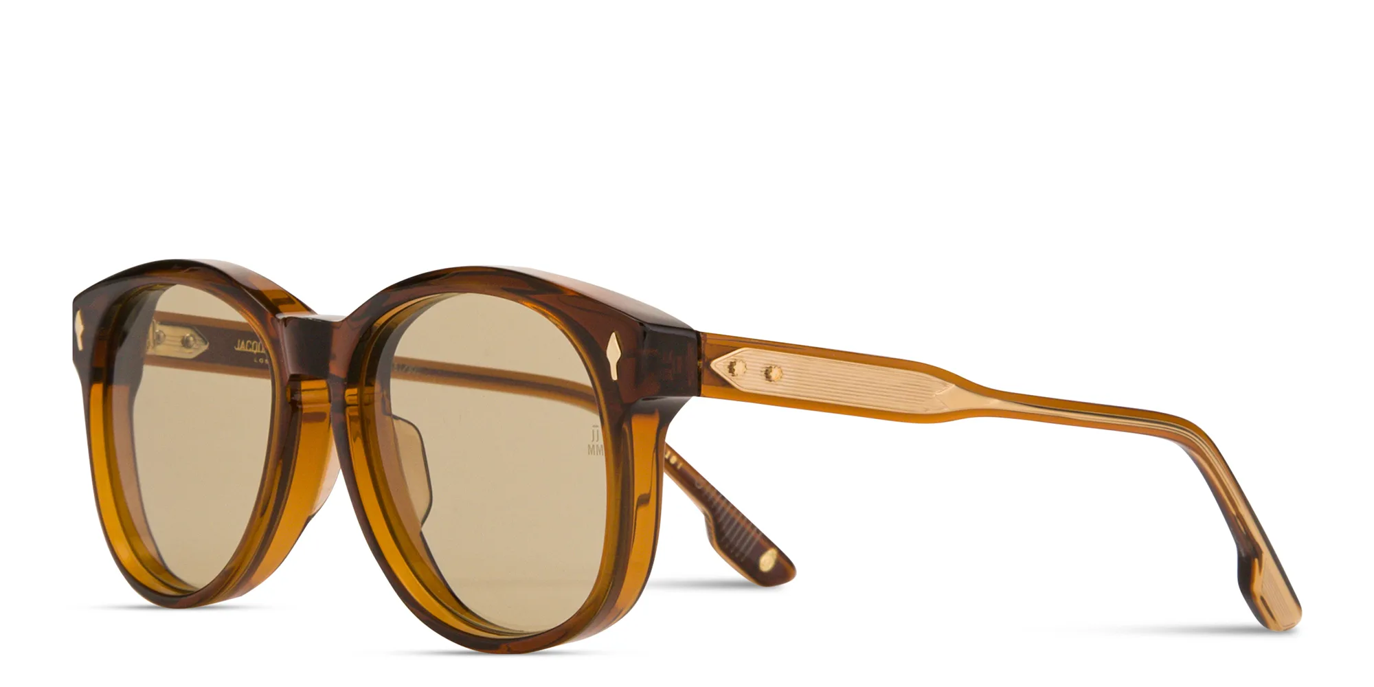 Shop JACQUES MARIE MAGE Kay Unisex Square Sunglasses in Transparent Brown online.