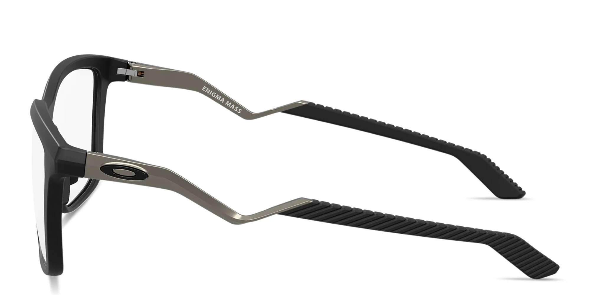 Shop Oakley Enigma Mass Unisex Square Eyeglasses in Black online.
