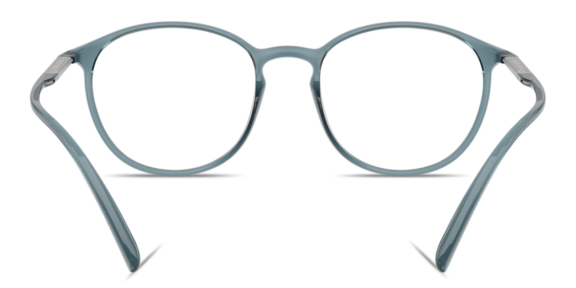 Shop GIORGIO ARMANI Engraved Logo Panthos Eyeglasses in Blue online.