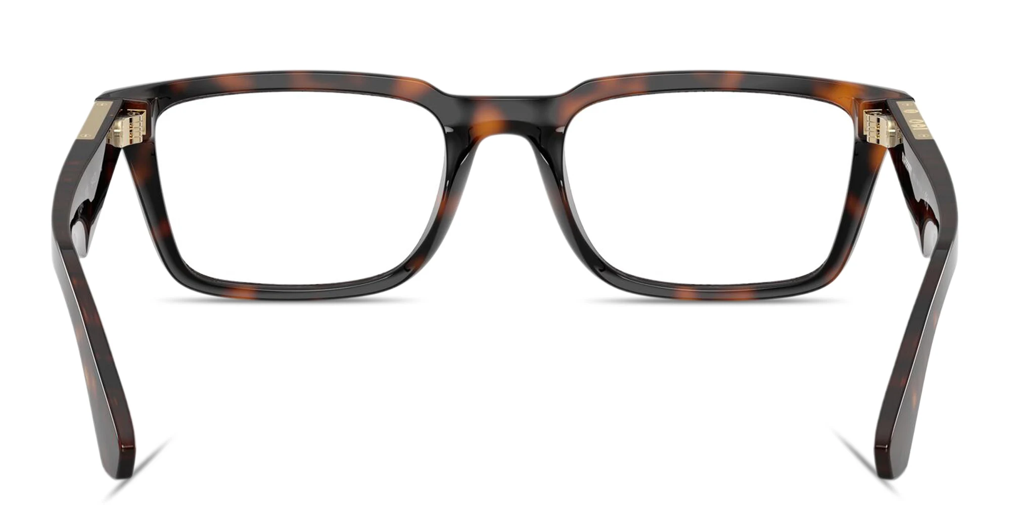 Shop BURBERRY Engraved Logo Rectangle Eyeglasses in Havana online.