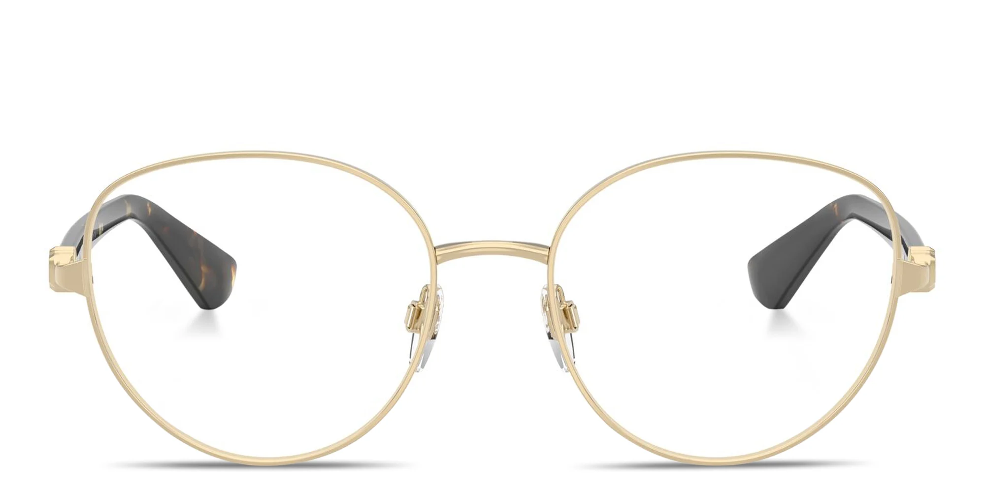 Shop BURBERRY Logo Signature Panthos Eyeglasses in Gold online.