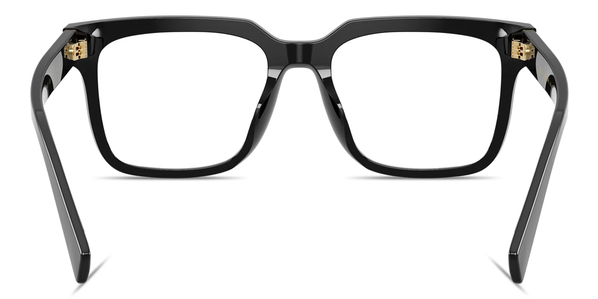 Shop Dolce & Gabbana Logo Lettering Square Eyeglasses in Black online.
