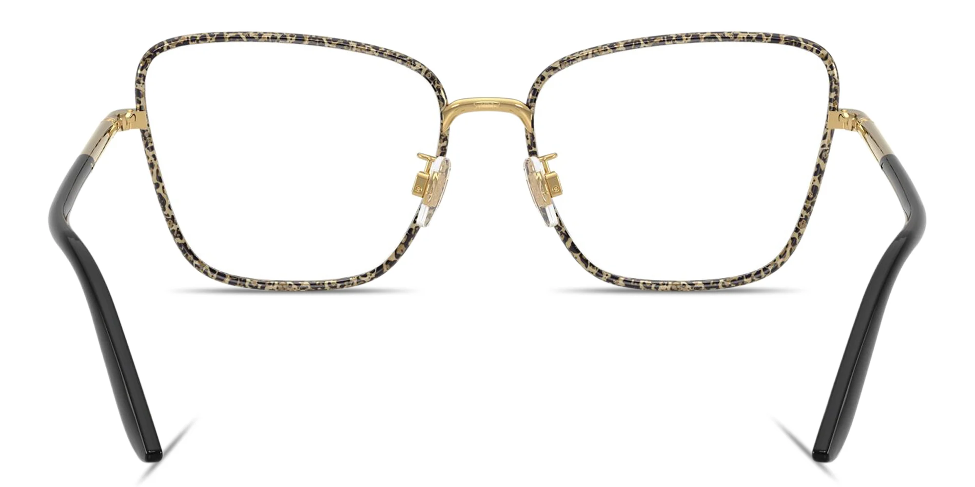 Shop Dolce & Gabbana Logo Lettering Wide Cat-Eye Eyeglasses in Gold online.