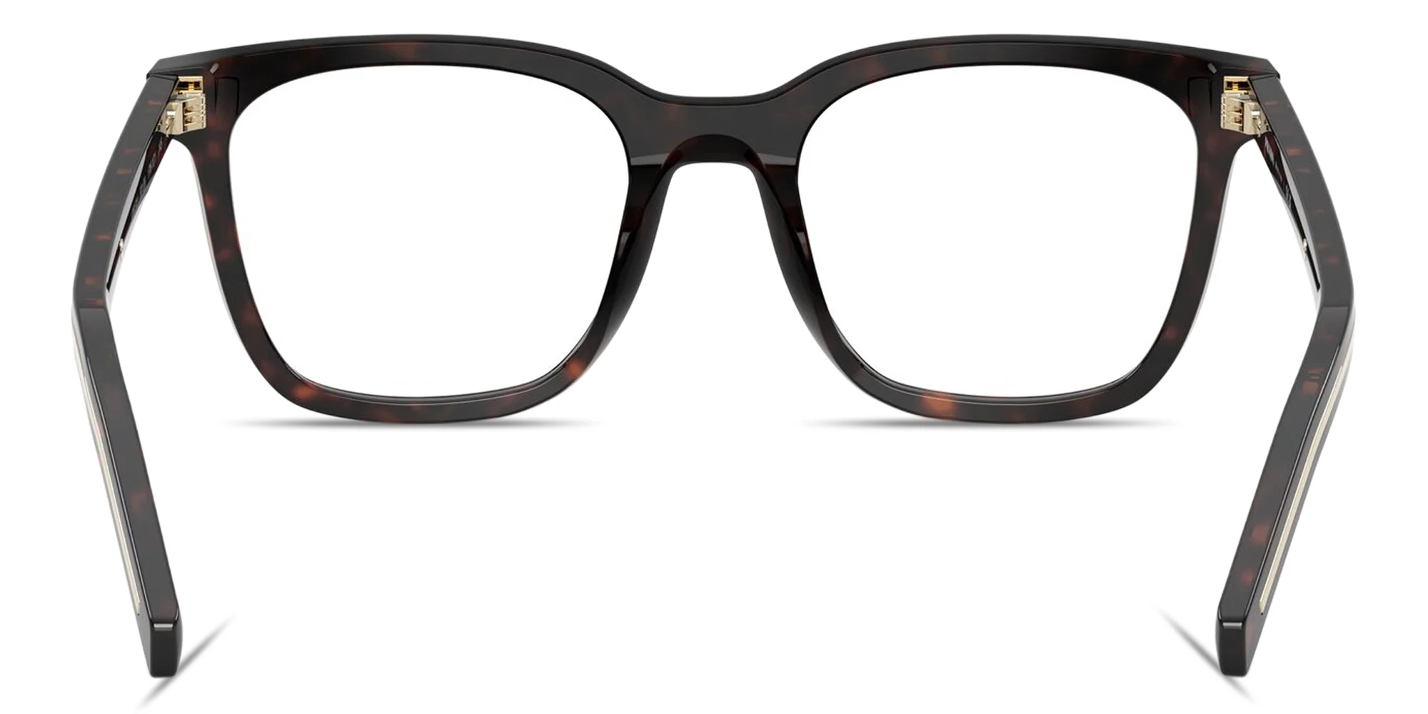 Shop PRADA Logo Lettering Square Eyeglasses in Tortoise online.