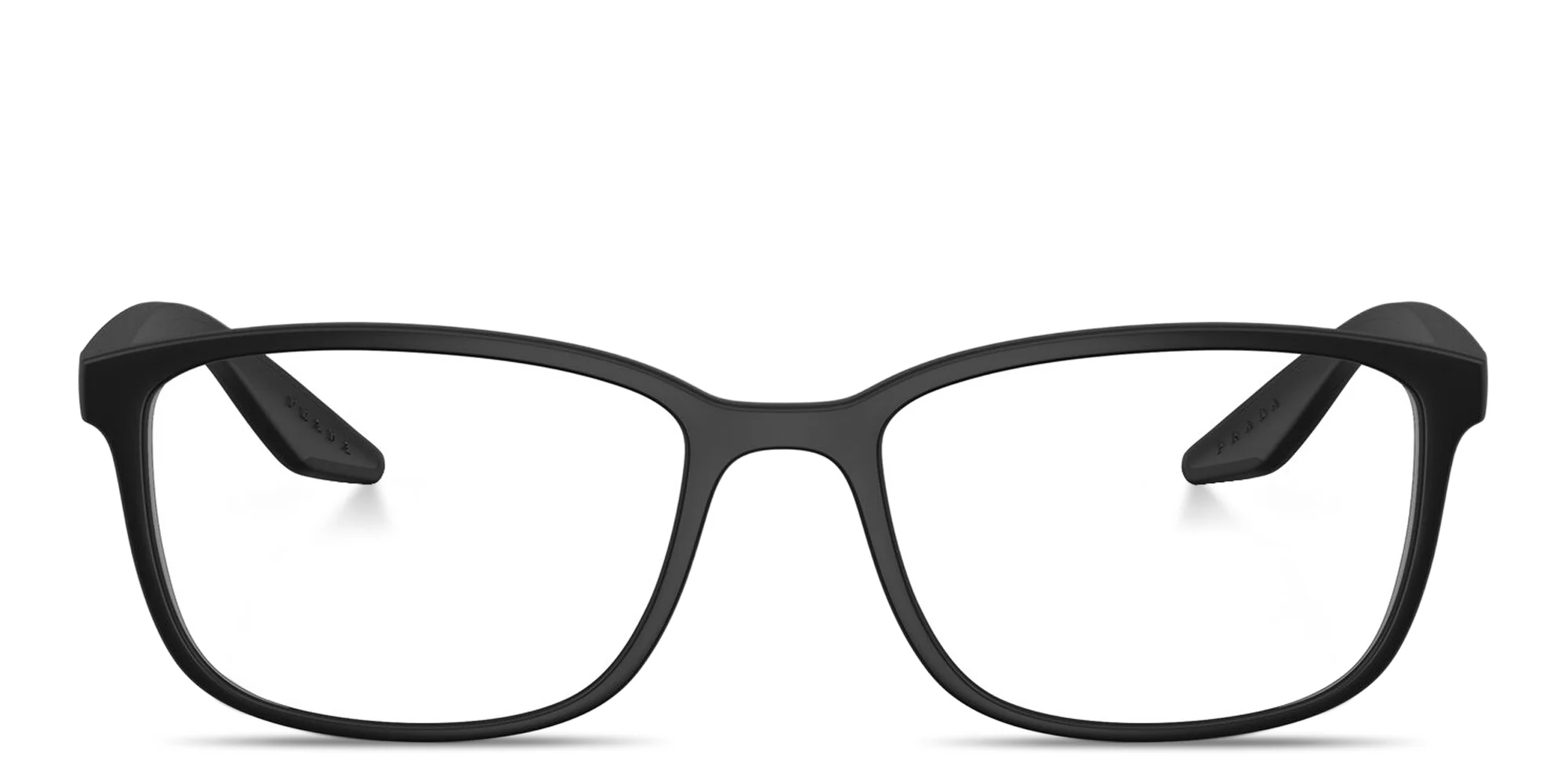 Shop Prada Linea Rossa Logo Signature Wide Pillow Eyeglasses in Black online.