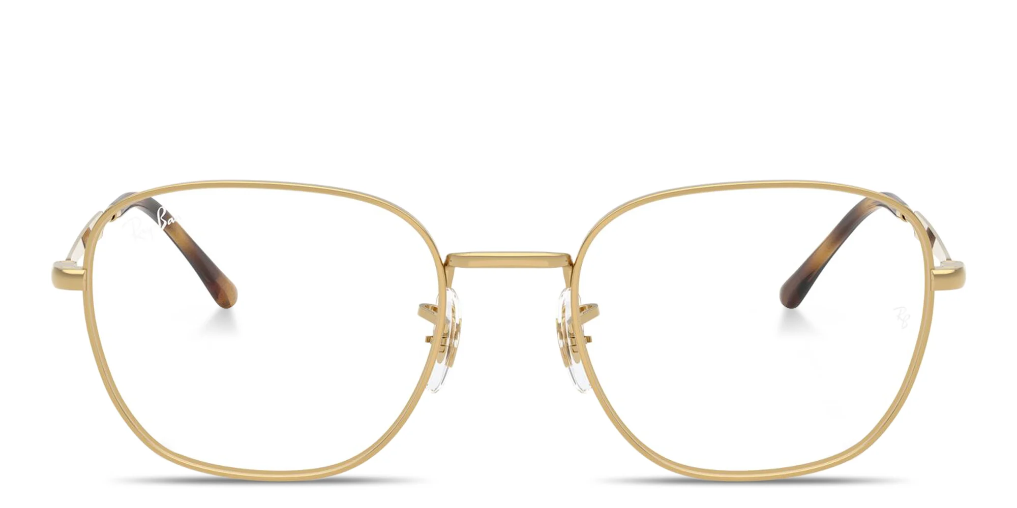 Shop Ray-Ban Optics Unisex Square Eyeglasses in Gold online.