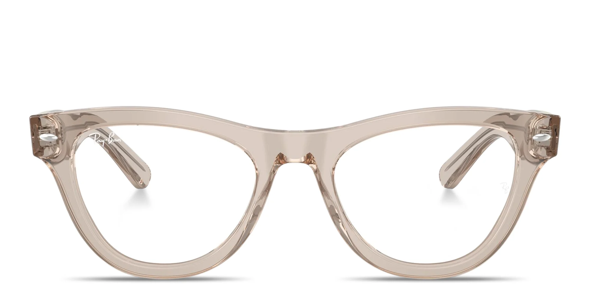 Shop Ray-Ban Skyler Optics Cat-Eye Eyeglasses in Transparent light brown online.