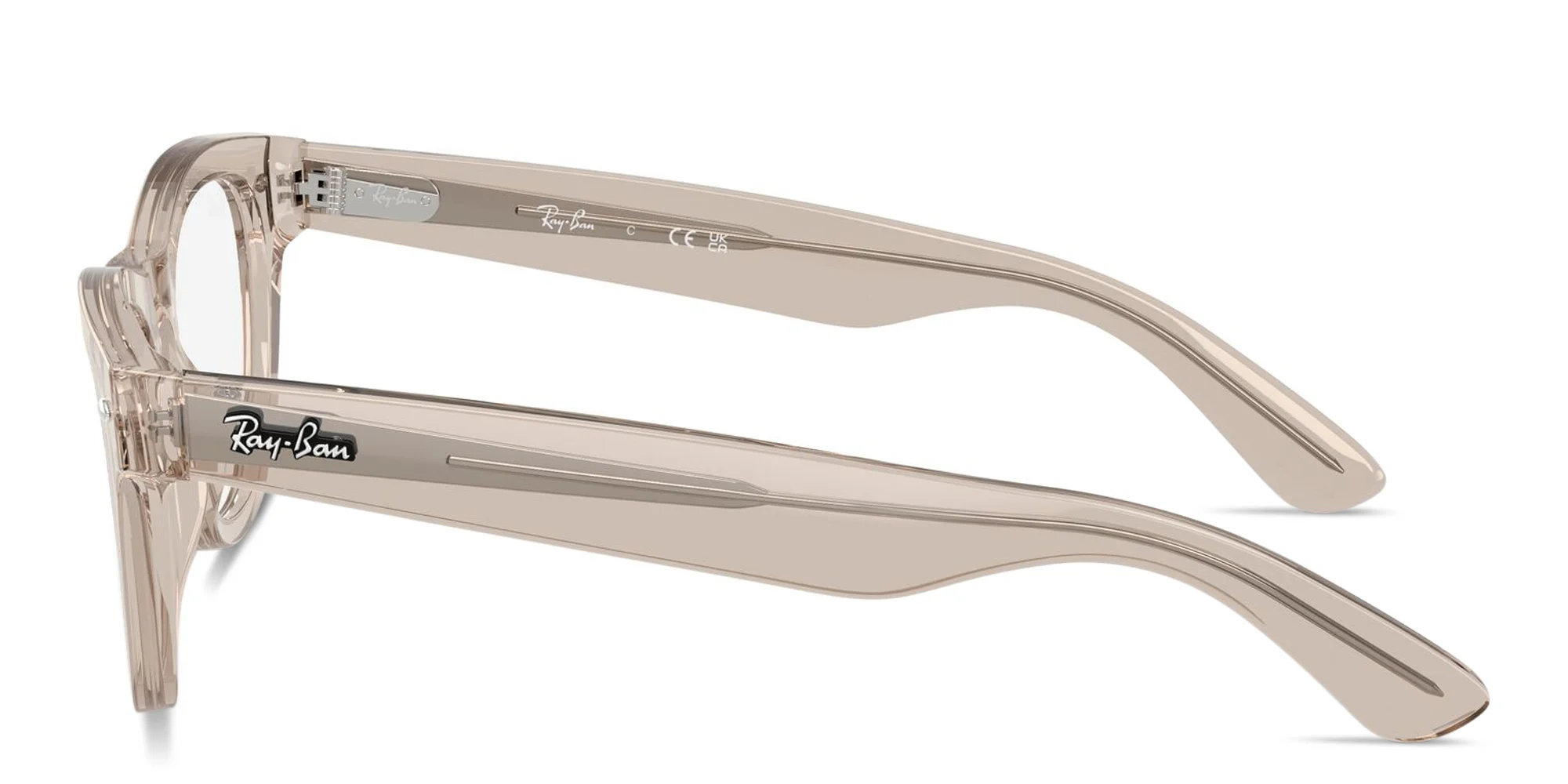 Shop Ray-Ban Skyler Optics Cat-Eye Eyeglasses in Transparent light brown online.