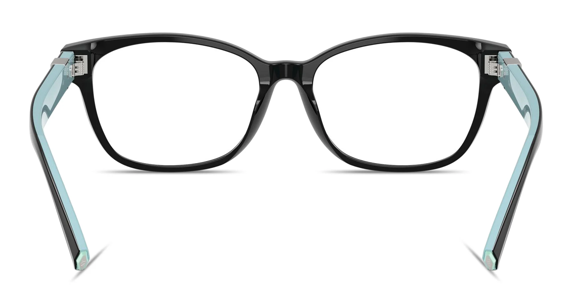 Shop TIFFANY T Motif Wide Square Eyeglasses in Black online.