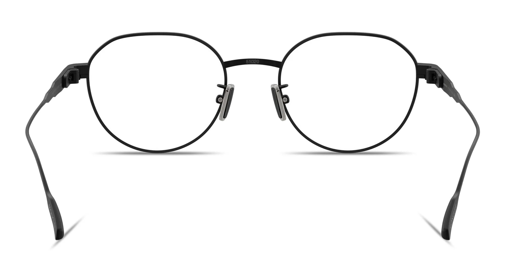 Shop Moncler Logo Signature Unisex Round Eyeglasses in Black online.