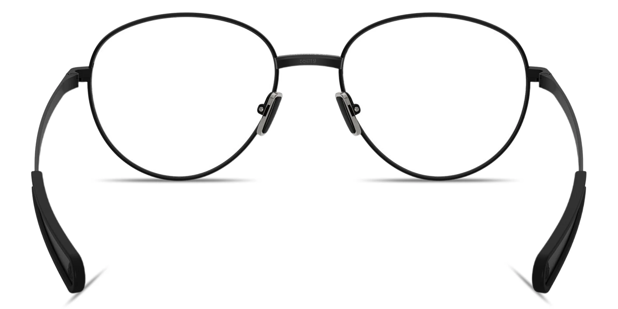 Shop Moncler Logo Signature Unisex Panthos Eyeglasses in Matte Black online.