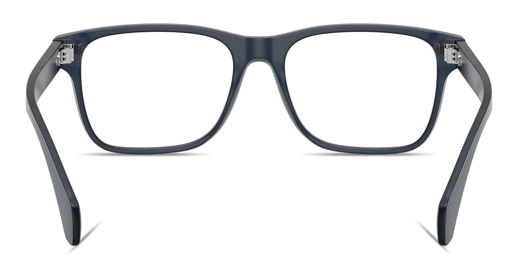 Shop Moncler Logo Signature Unisex Pillow Eyeglasses in Matte Transparent Blue online.