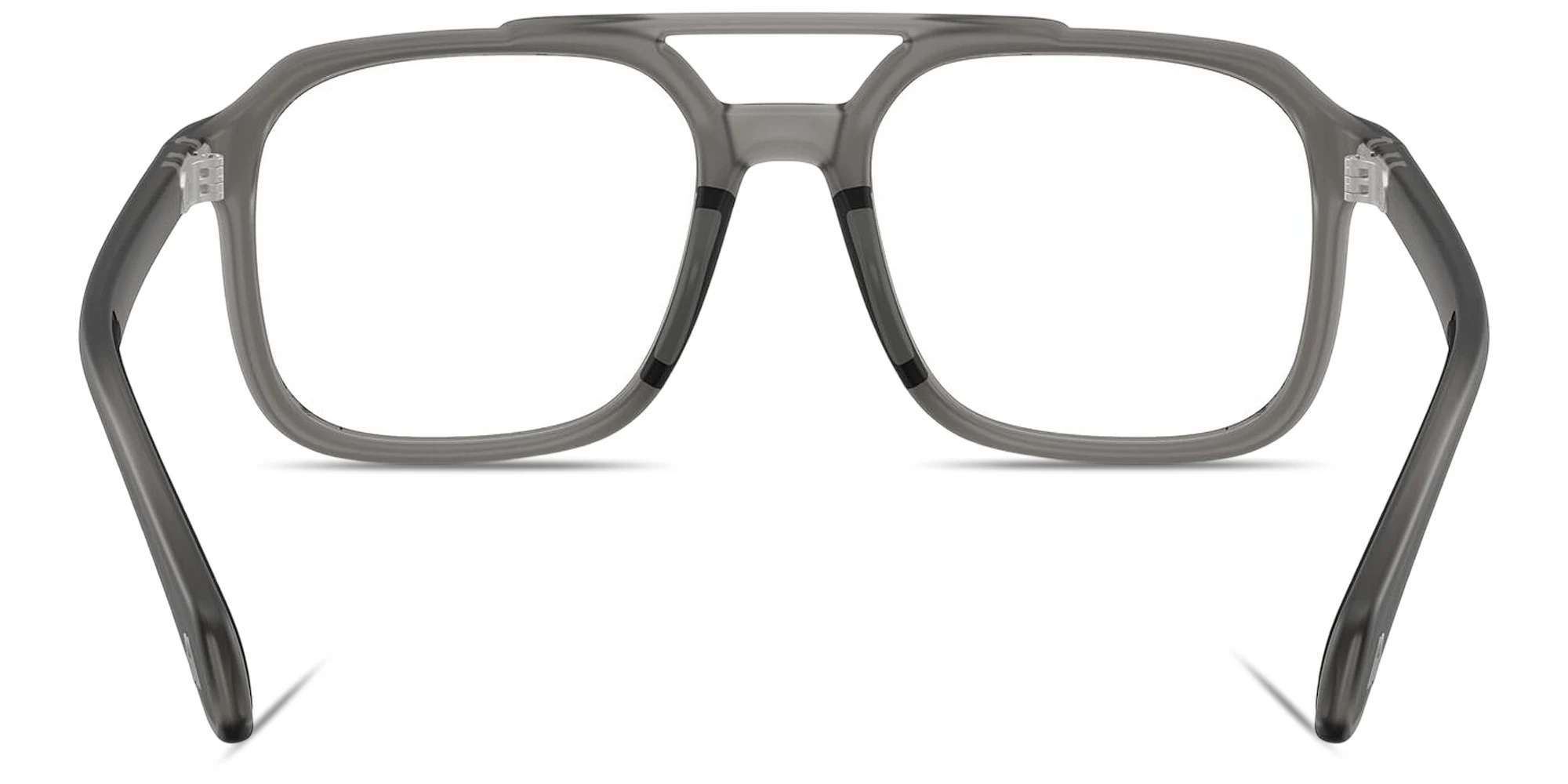 Shop Moncler Logo Signature Unisex Square Eyeglasses in Grey online.