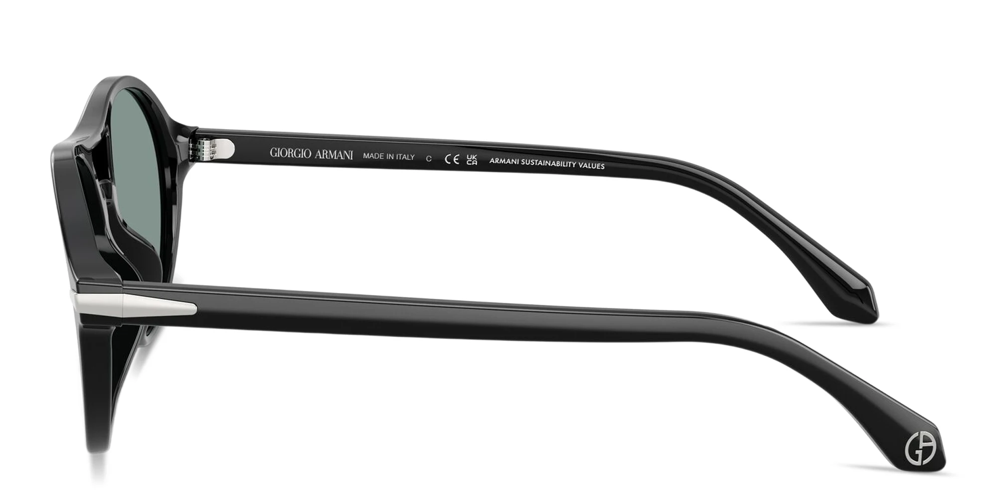 Shop GIORGIO ARMANI Round Sunglasses in Black online.