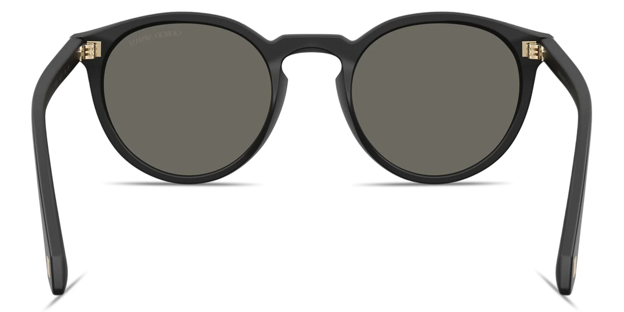 Shop GIORGIO ARMANI Logo Print Panthos Sunglasses in Black online.
