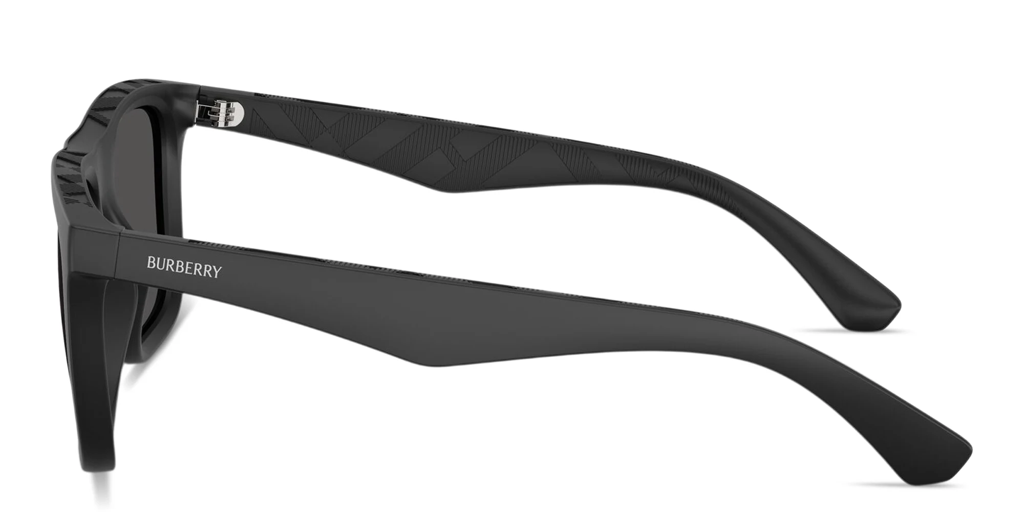 Shop BURBERRY Logo Signature Square Sunglasses in Black online.