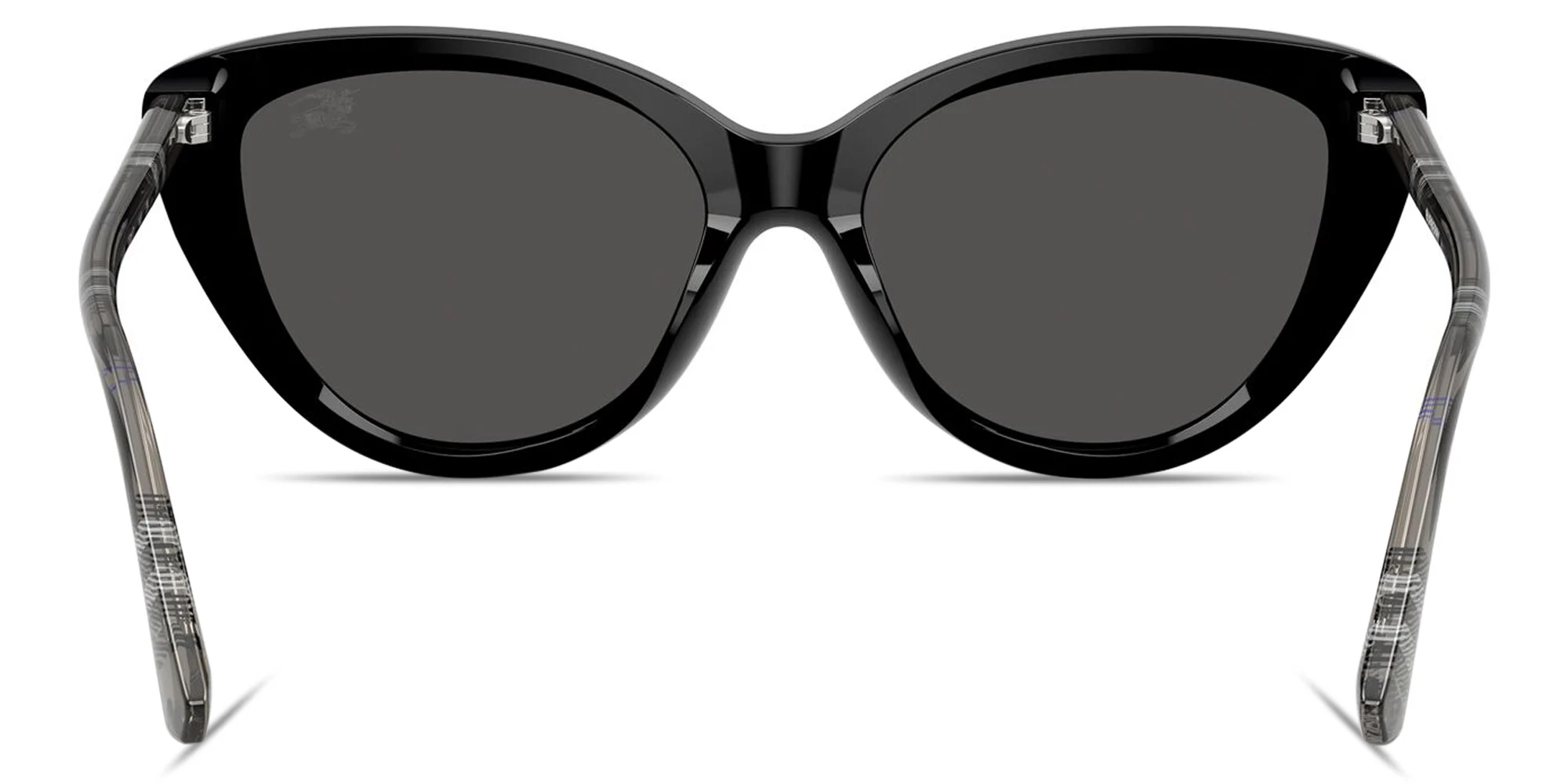 Shop BURBERRY Vintage Check Cat-Eye Sunglasses in Black online.
