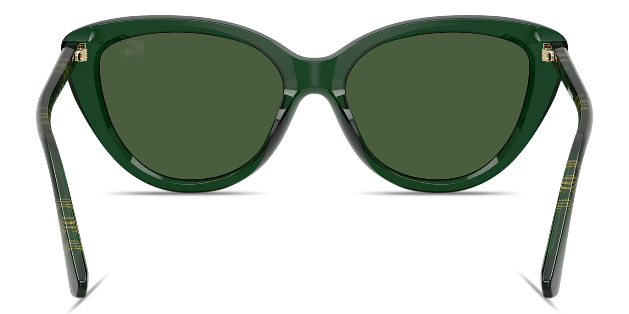 Shop BURBERRY Logo Lettering Cat-Eye Sunglasses in Transparent Green online.