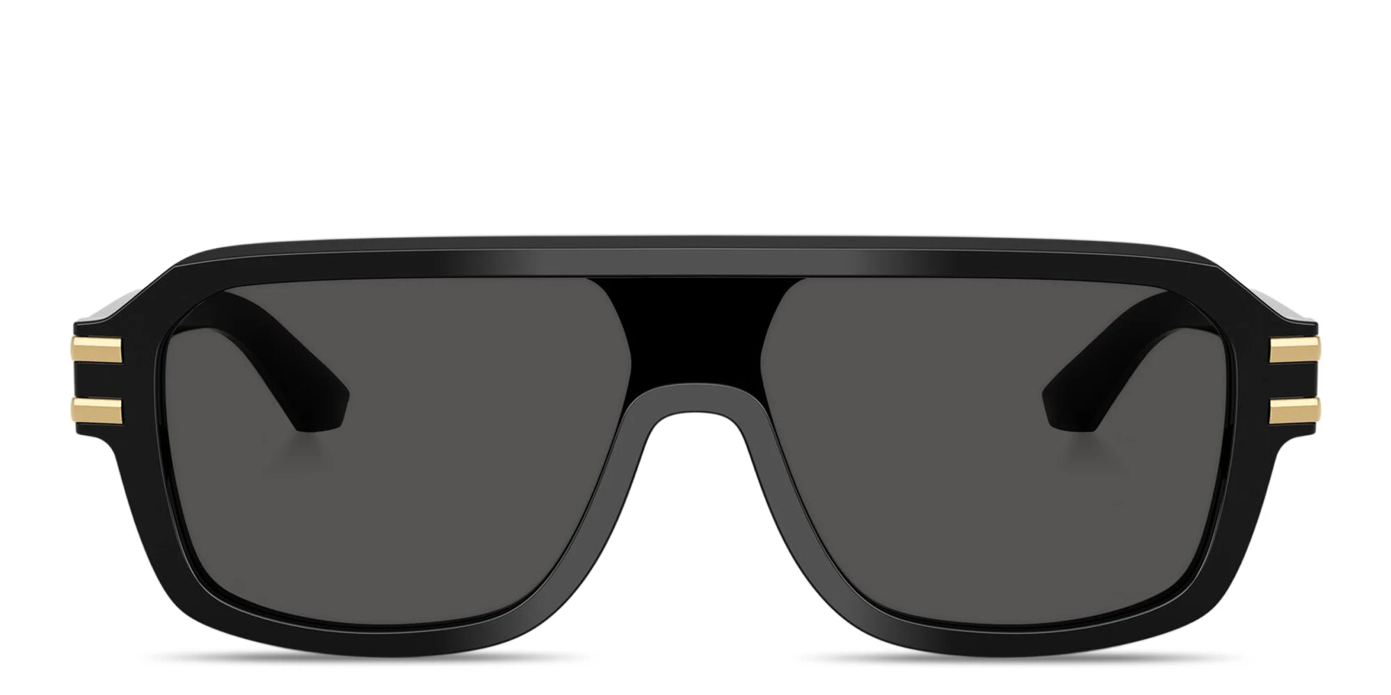 Shop Dolce & Gabbana DG Emblem Aviator Sunglasses in Black online.