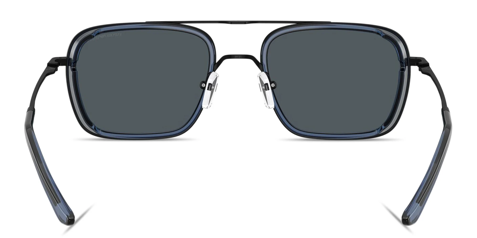 Shop Emporio Armani Eagle Logo Square Sunglasses in Black online.