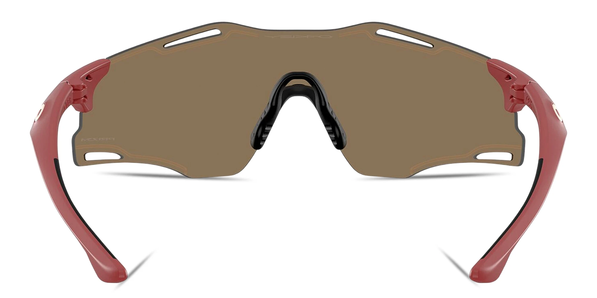 Shop Oakley Cybr Zero Unisex Rimless Rectangle Sunglasses in Red online.