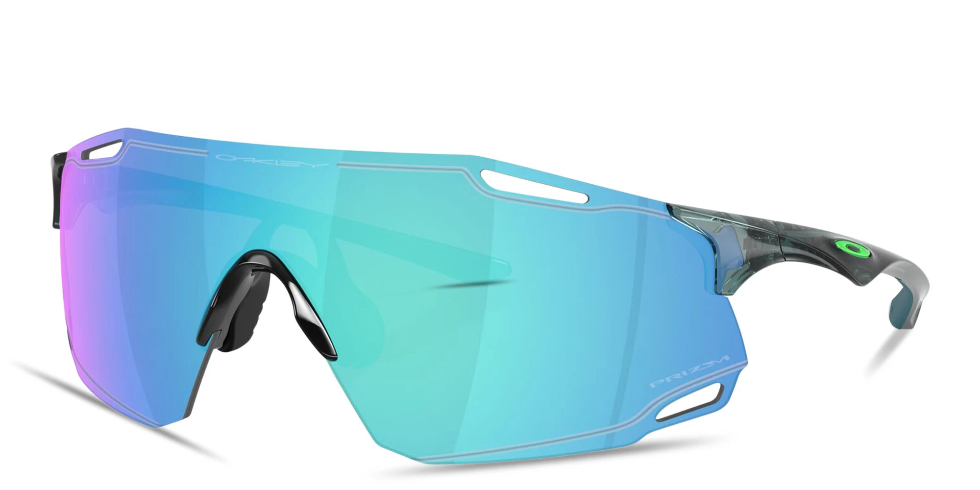 Shop Oakley Cybr Dyno Unisex Rimless Rectangle Sunglasses in Black online.