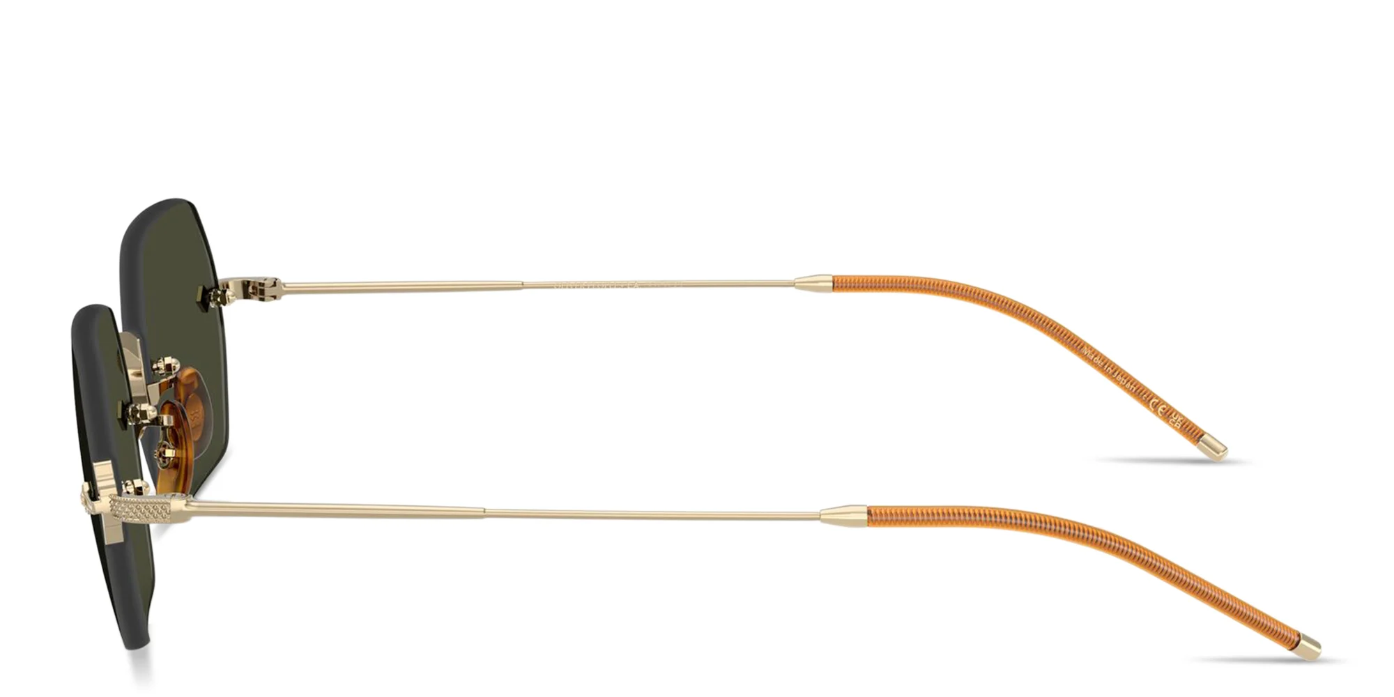 Shop OLIVER PEOPLES TK-13 Unisex Rimless Irregular Sunglasses in Gold online.