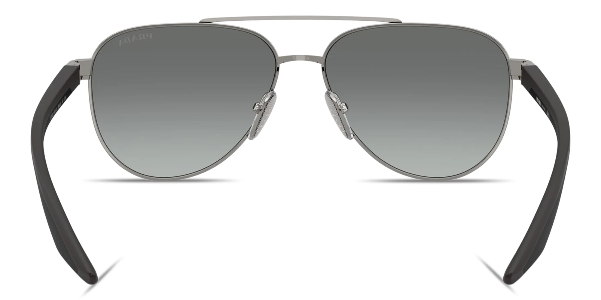 Shop Prada Linea Rossa Logo Signature Aviator Sunglasses in Matte Grey online.