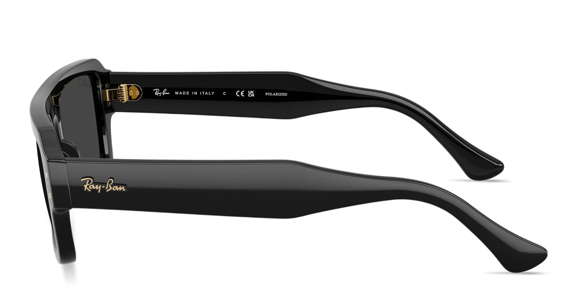 Shop Ray-Ban Lukas Unisex Rectangle Sunglasses in Black online.