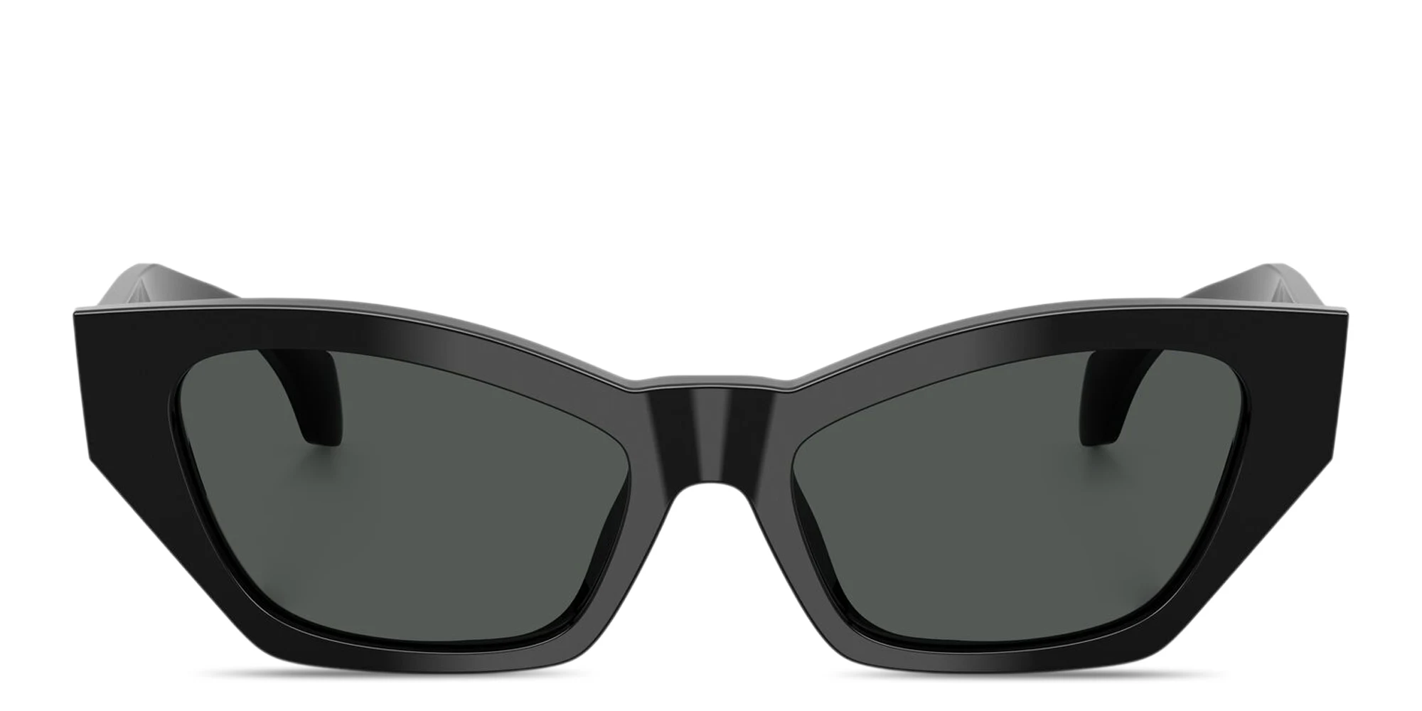 Shop VERSACE Logo Signature Cat-Eye Sunglasses in Black online.