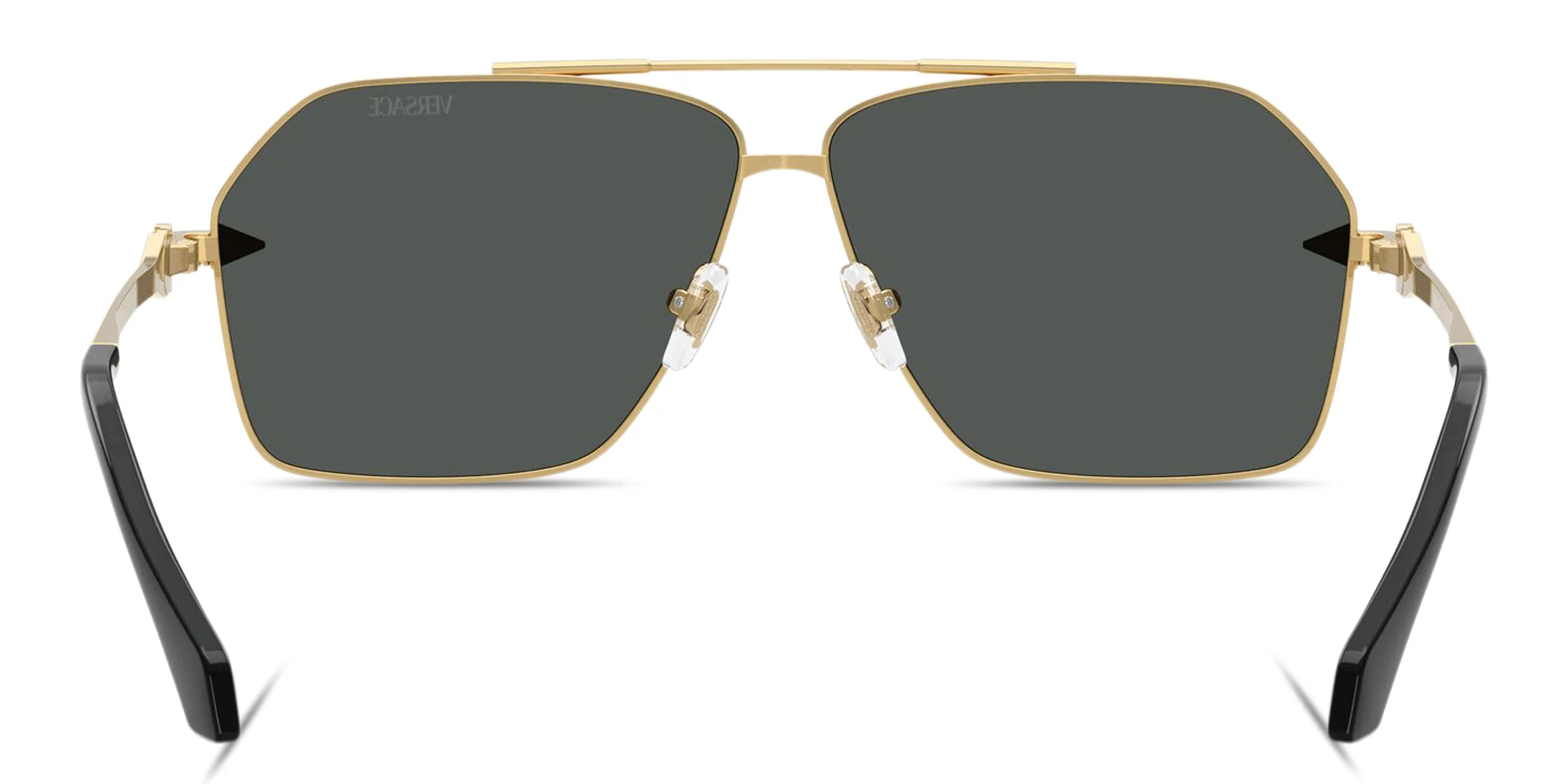Shop VERSACE Medusa Pilot Sunglasses in Gold online.