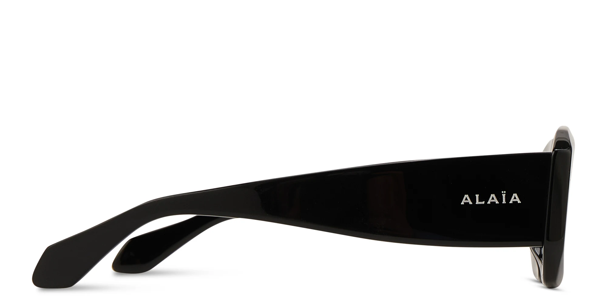 Shop ALAIA Logo Signature Rectangle Sunglasses in Black online.