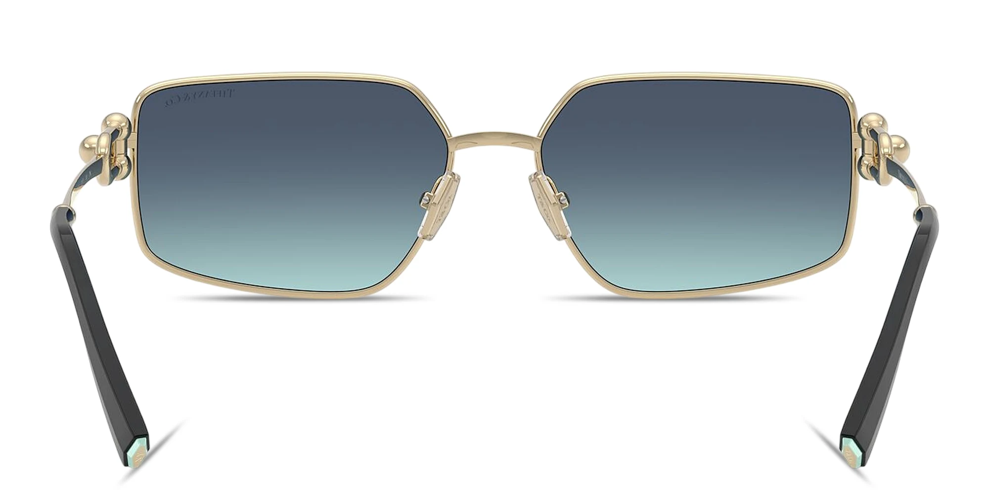 Shop TIFFANY Tiffany Hardwear Unisex Rectangle Sunglasses in Pale Gold online.