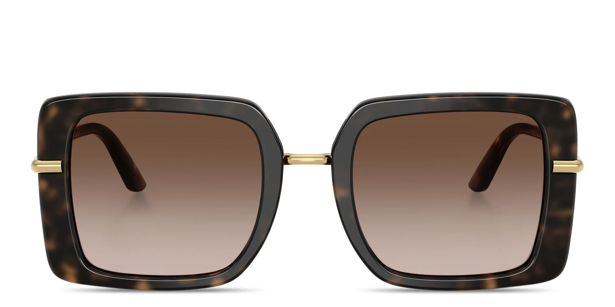 Shop Dolce & Gabbana Engraved Logo Oversized Square Sunglasses in Havana online.