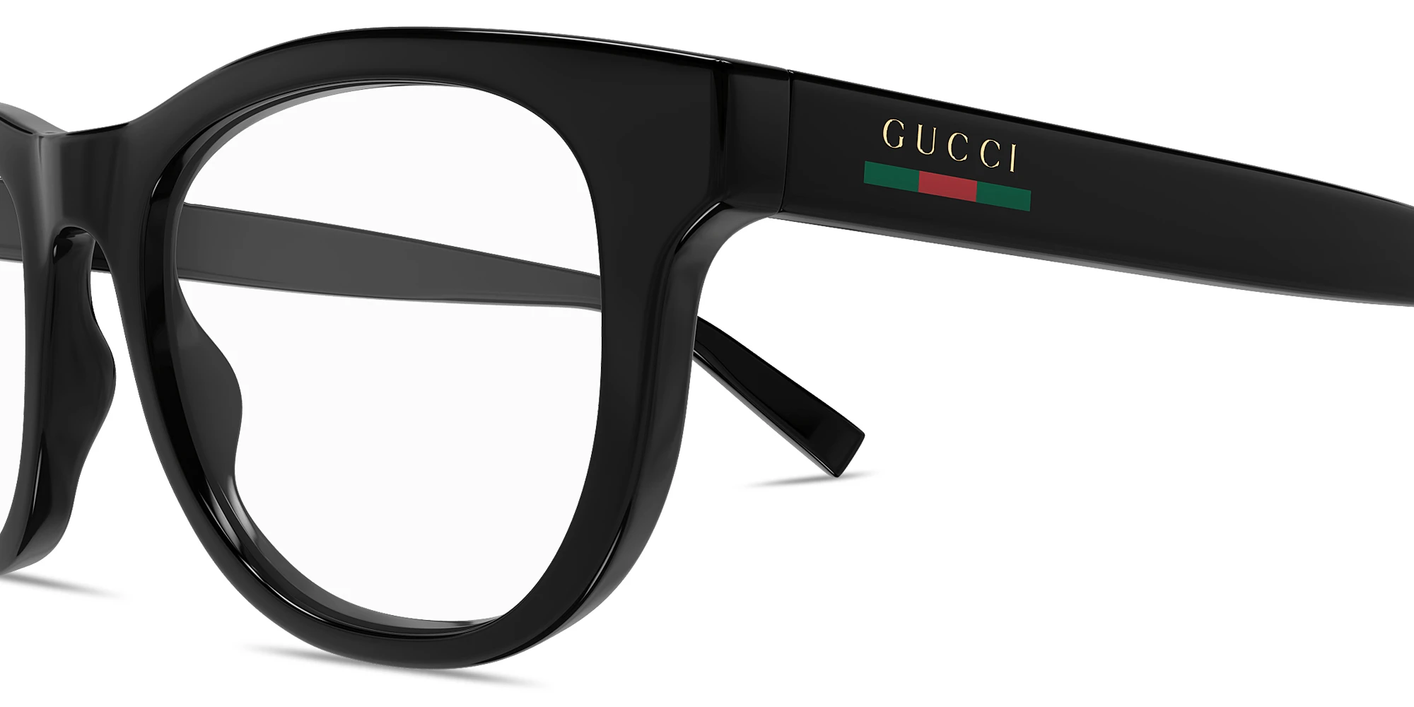 Shop GUCCI Web Square Eyeglasses in Black online.