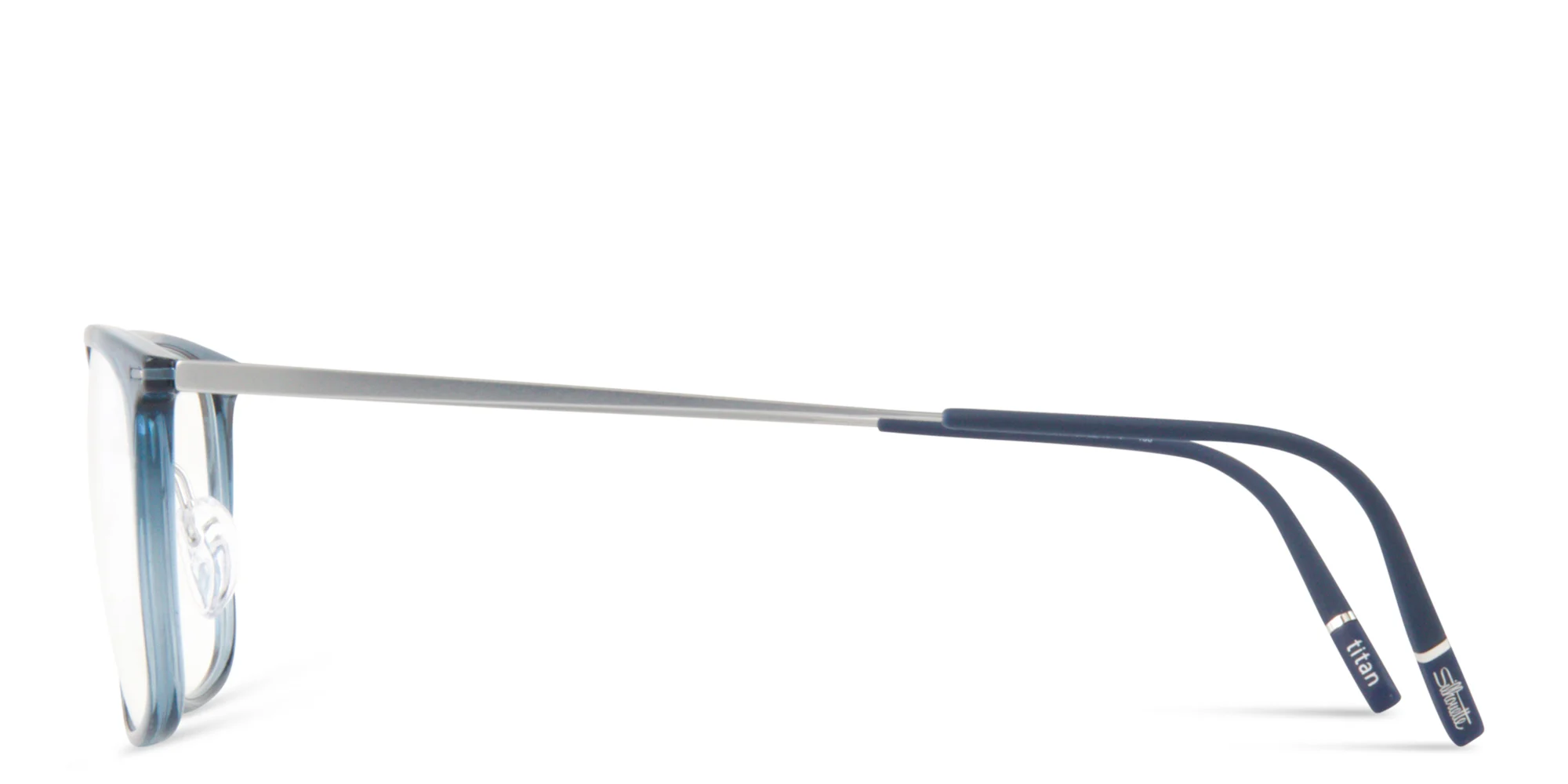 Shop Silhouette Illusion Lite Square Eyeglasses in Transparent Blue online.