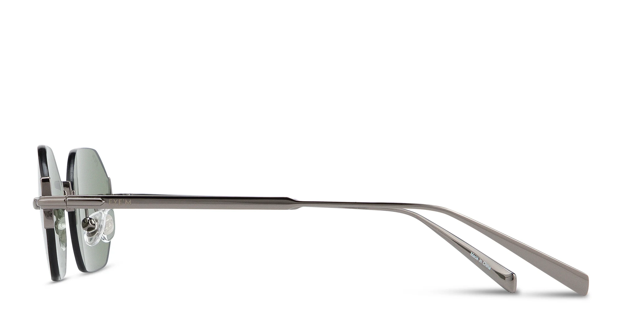 Shop EYE'M Rimless Irregular Sunglasses in Gunmetal online.