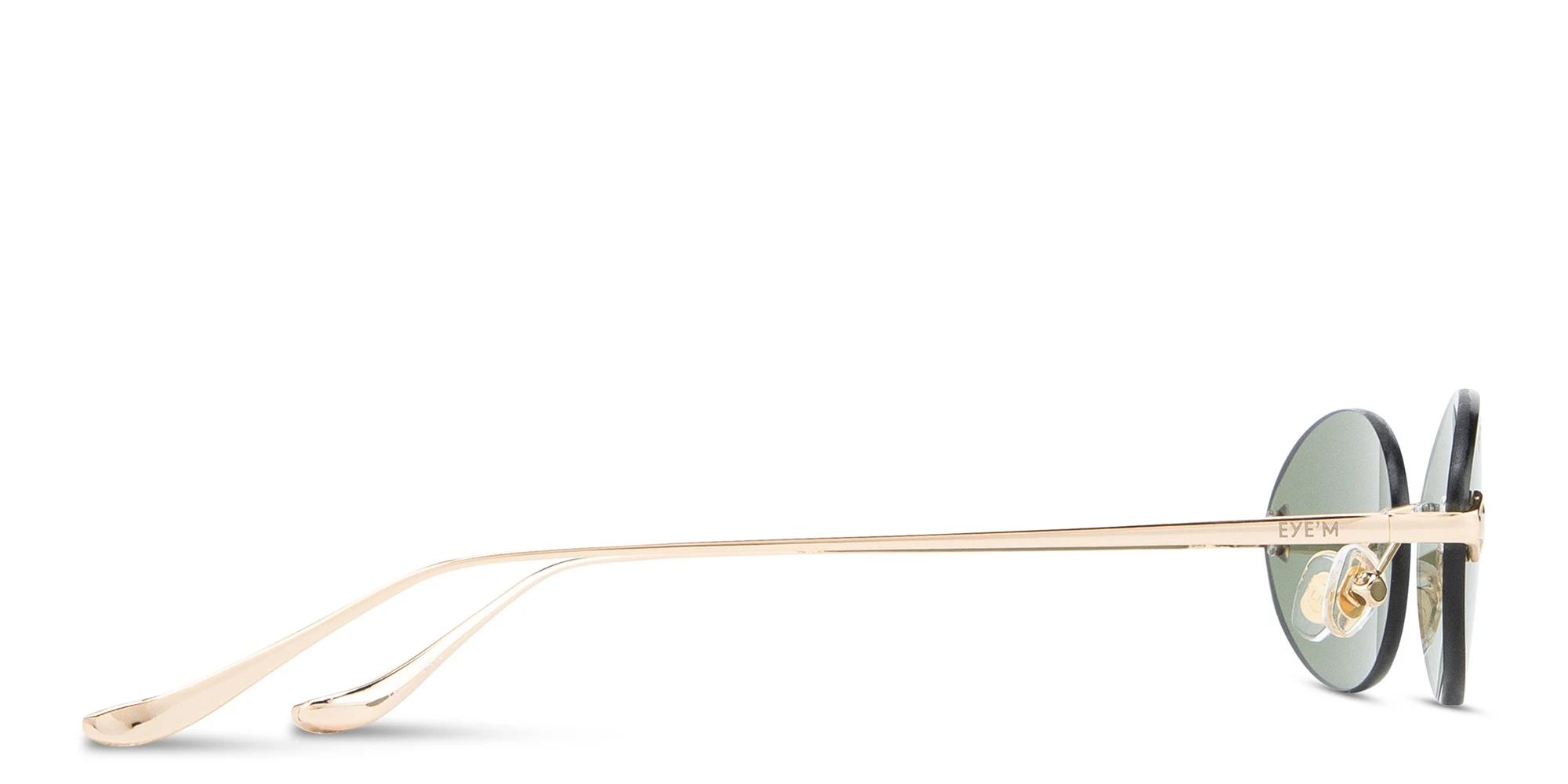 Shop EYE'M Rimless Oval Sunglasses in Gold online.