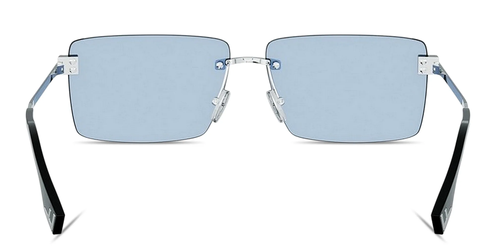 Shop FENDI Sky Rimless Rectangle Sunglasses in Palladium online.