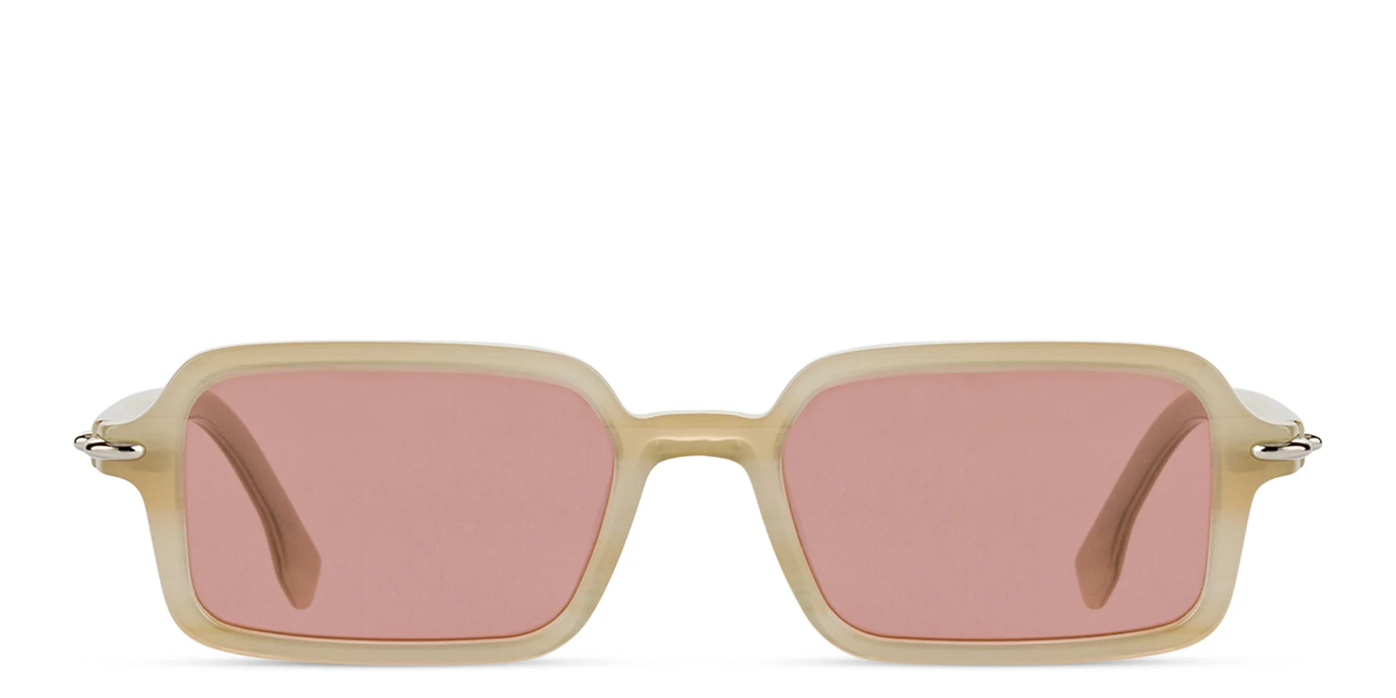 Shop FENDI Selleria Rectangle Sunglasses in Brown online.