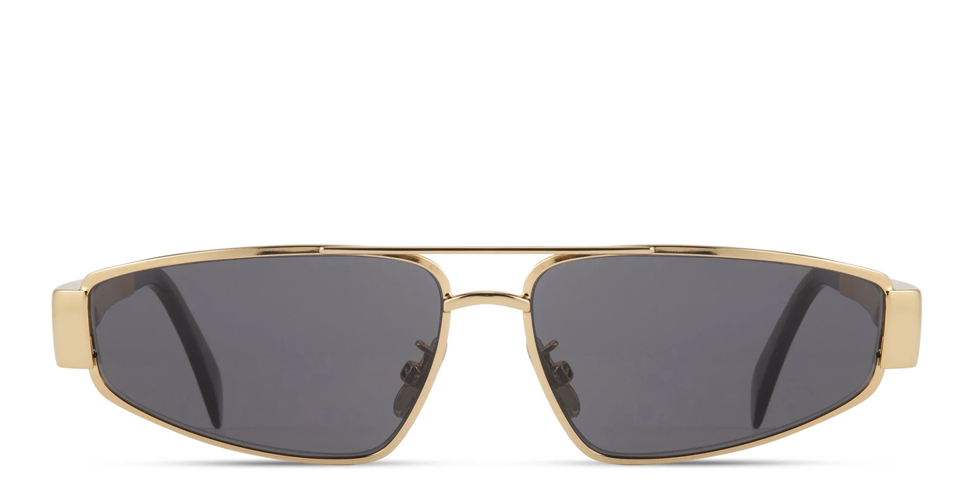 Shop CELINE Metal Triomphe Geometric Sunglasses in Gold online.
