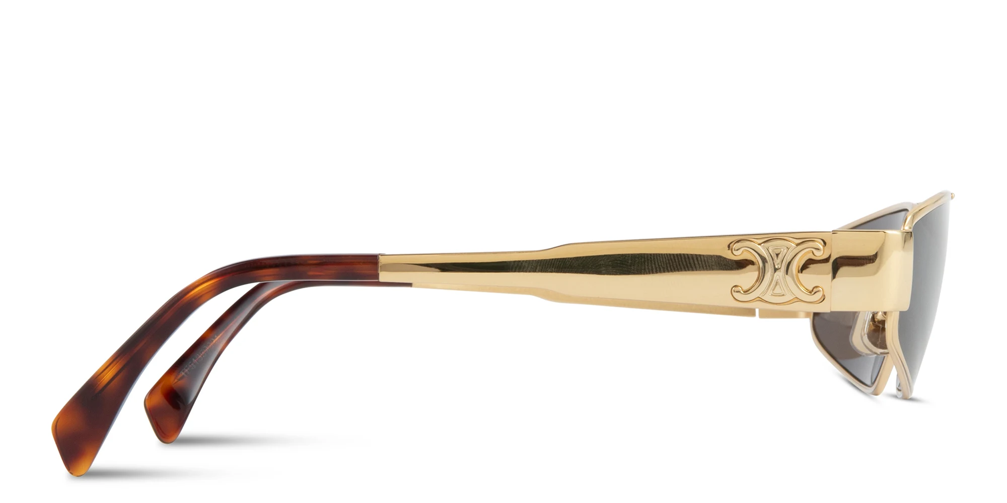 Shop CELINE Metal Triomphe Geometric Sunglasses in Gold online.