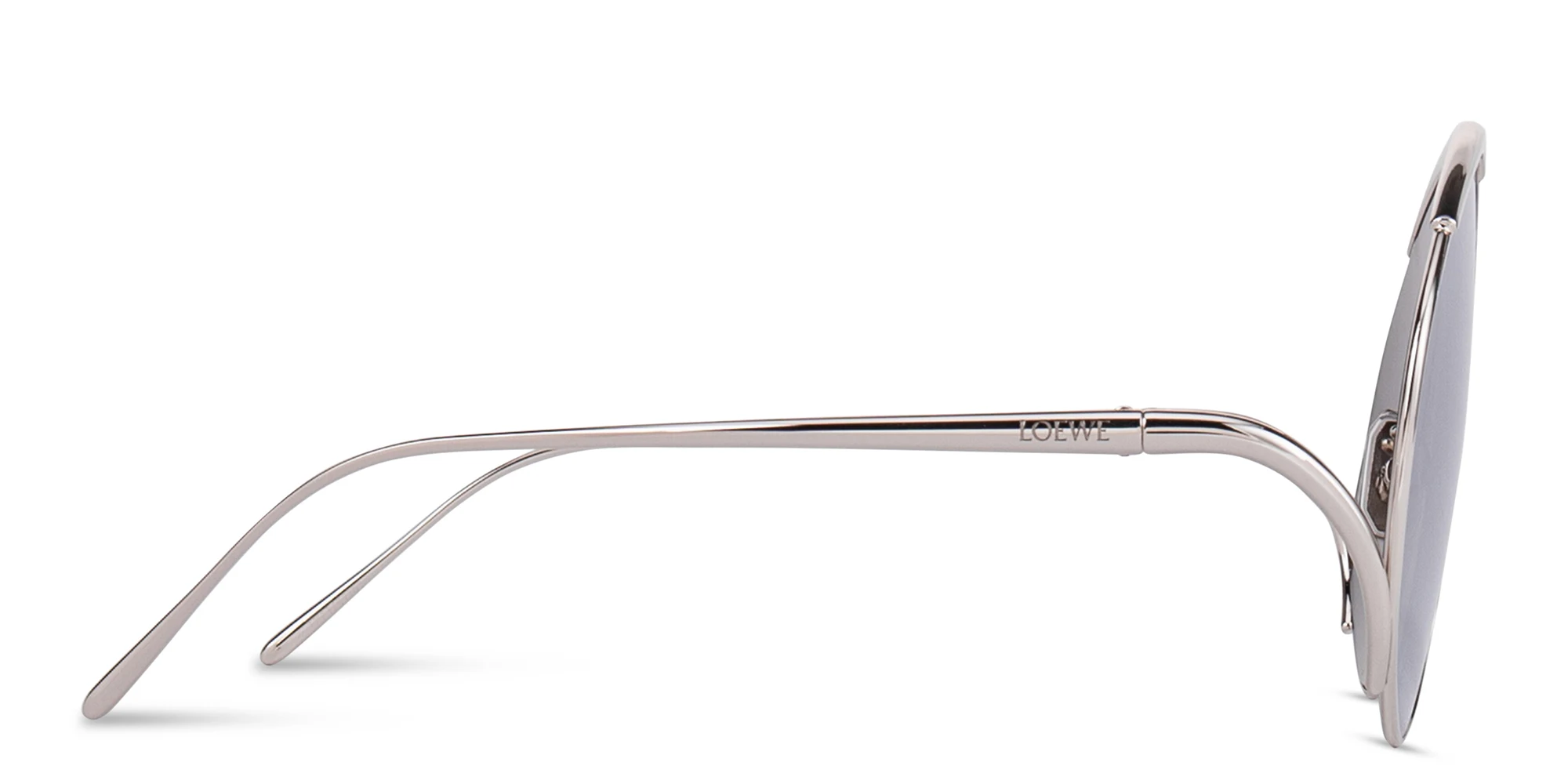 Shop LOEWE Hillock Oversized Aviator Sunglasses in Silver online.