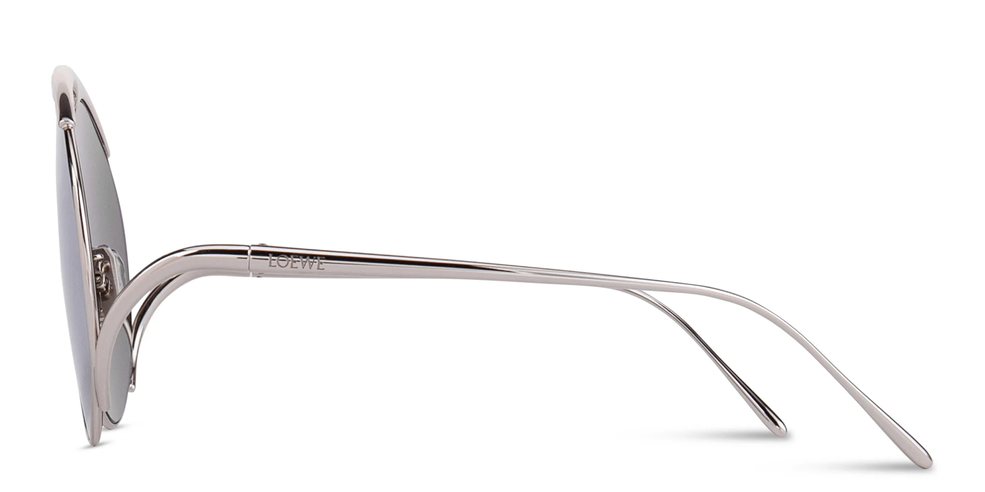 Shop LOEWE Hillock Oversized Aviator Sunglasses in Silver online.