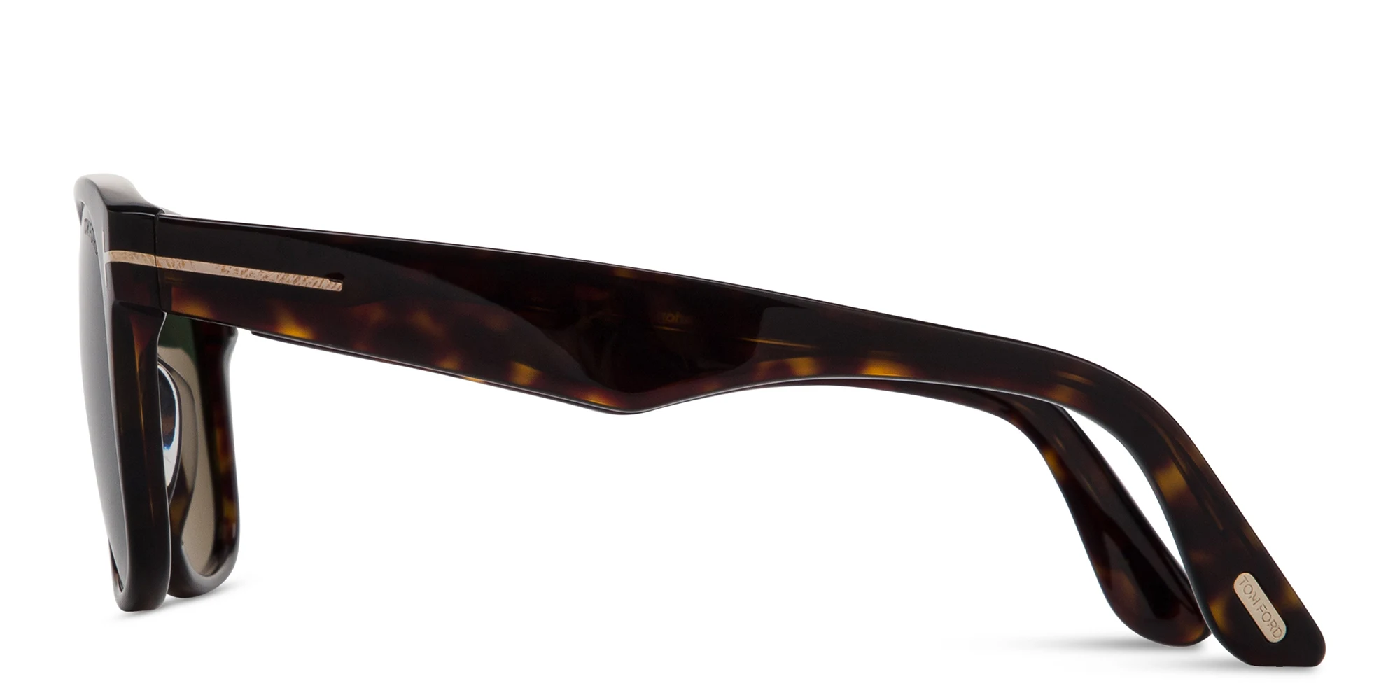 Shop TOM FORD T Logo Square Sunglasses in Havana online.