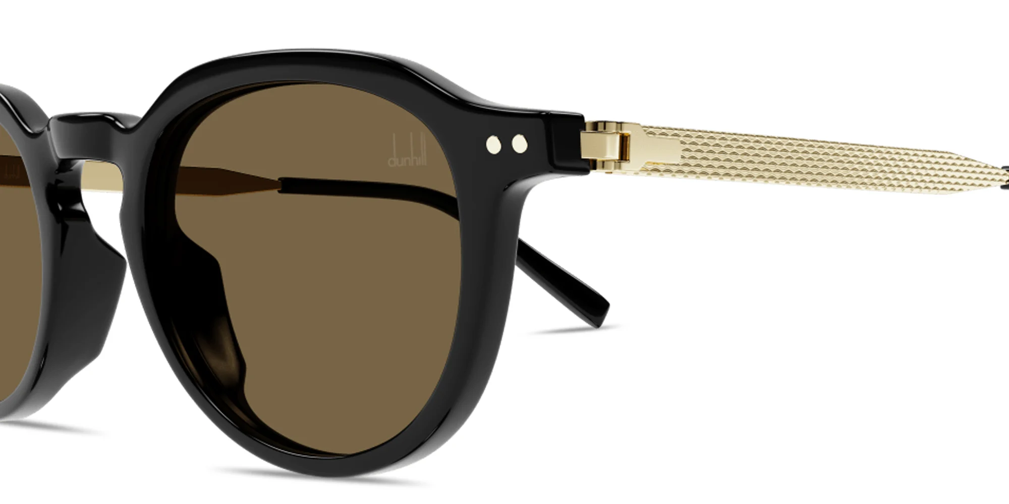 Shop Dunhill Heritage Lock Hinge Combi Panthos Sunglasses in Black online.