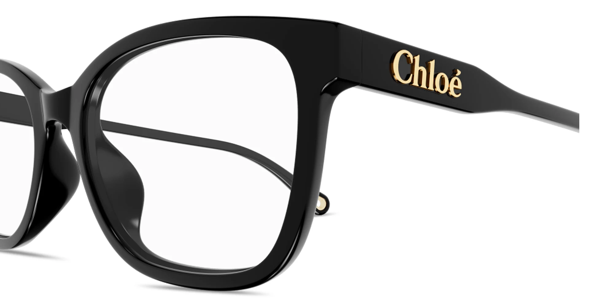 Shop Chloe Logo Signature Rectangle Eyeglasses in Black online.