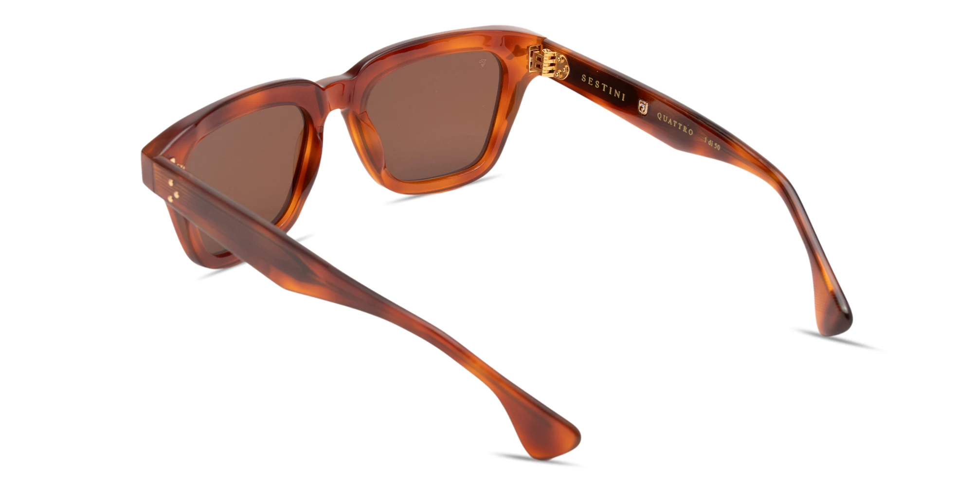 Shop SESTINI Quattro Unisex Square Sunglasses in Shiny Honey Tortoise online.